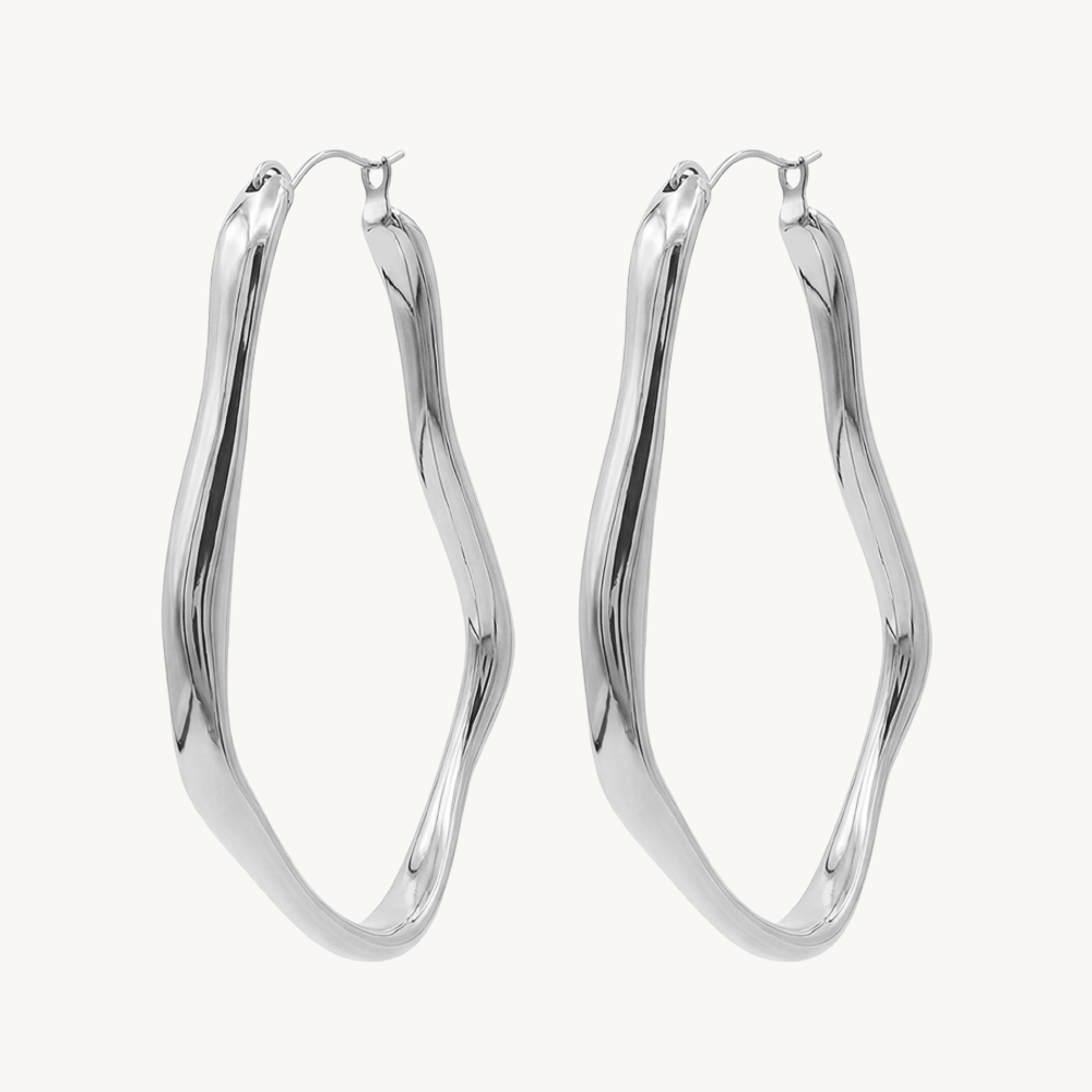 Abstract earrings silver