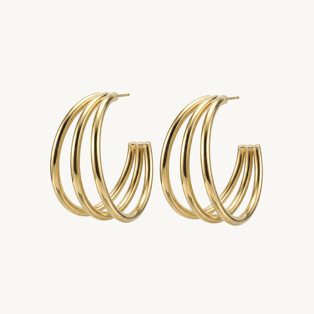 Triple hoops gold