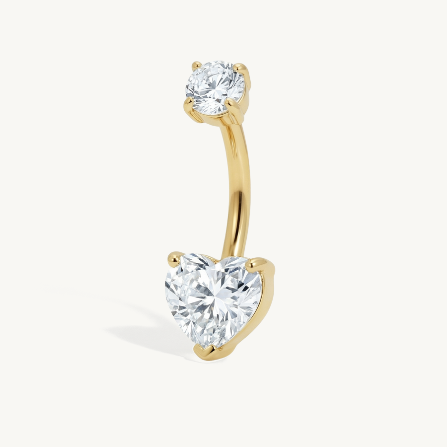 Double love navelpiercing gold
