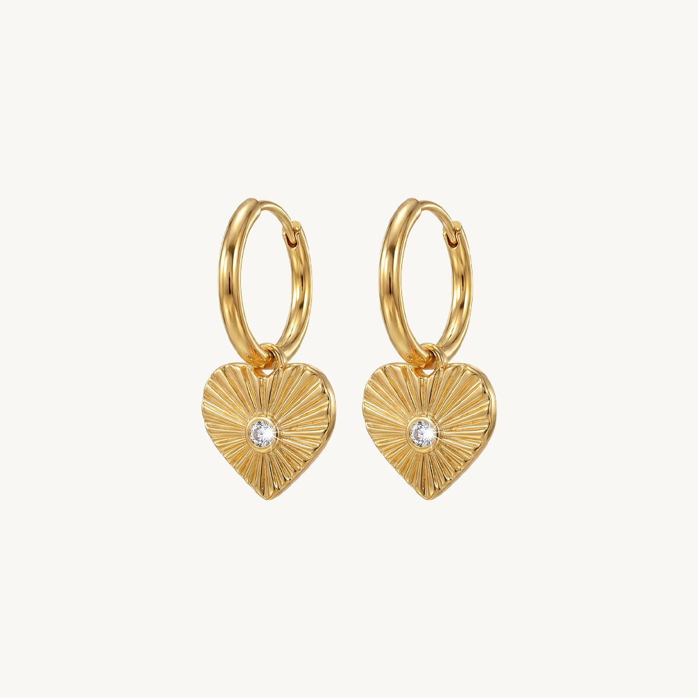Radiance heart hoops gold