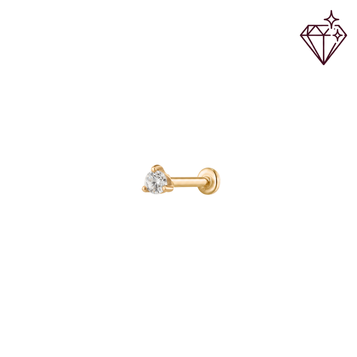 Moon Glow Stud - 14K Goud & Labgrown Diamant – lab grown diamond