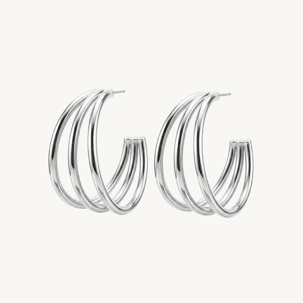 Triple diveded hoops silver