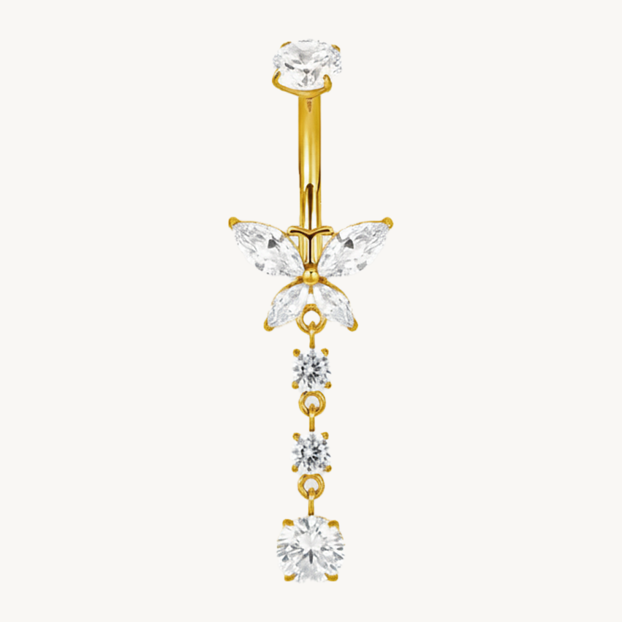 Butterfly navelpiercing gold