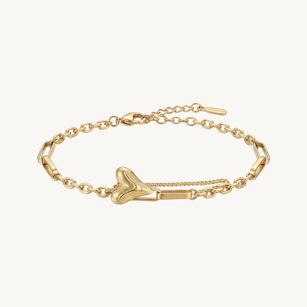 Chain heart bracele gold
