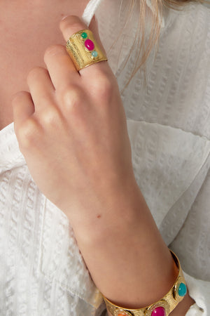 Bohemian ring - Gold color