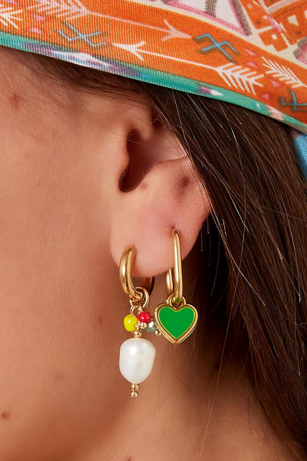 Coloured heart earrings Rose