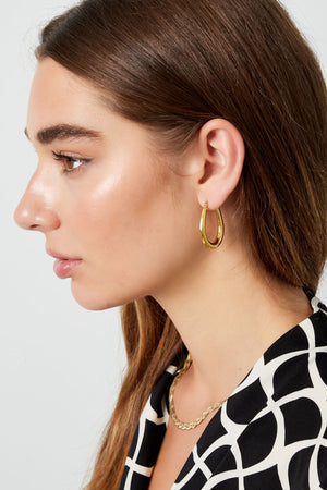 Earrings basic oval - Gold color