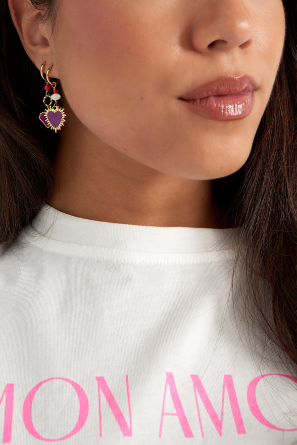 Earrings power love - purple