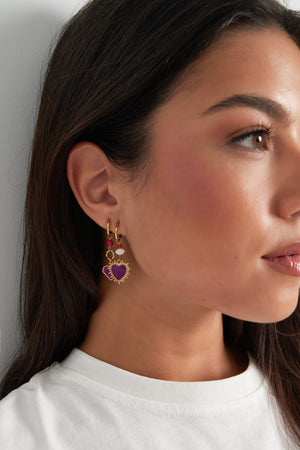 Earrings power love - purple