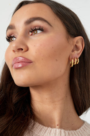 Classic round earrings small Gold