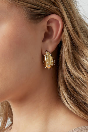 Drop earrings spice it up - Gold color