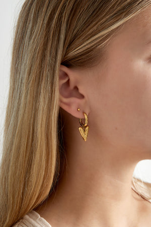 Love on top earrings with structure - Gold color