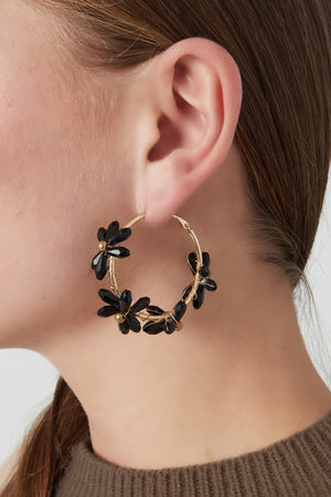 Flowering rings earrings - beige