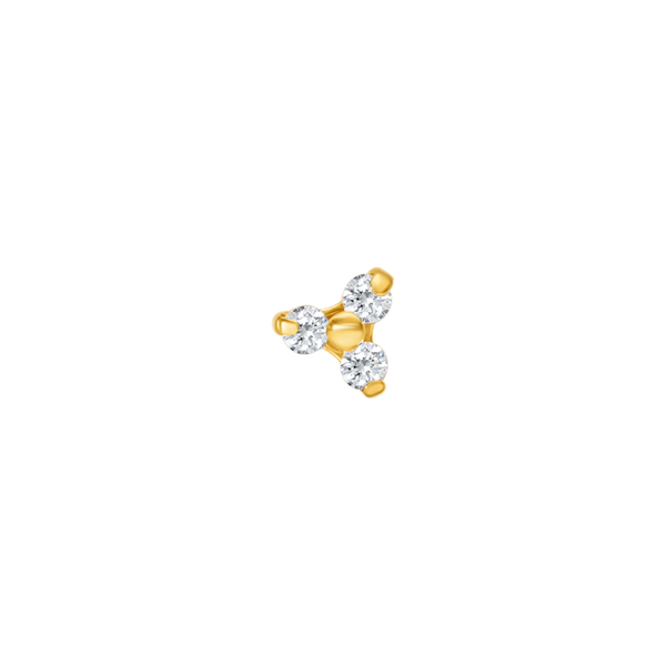 Clear floral beads gold