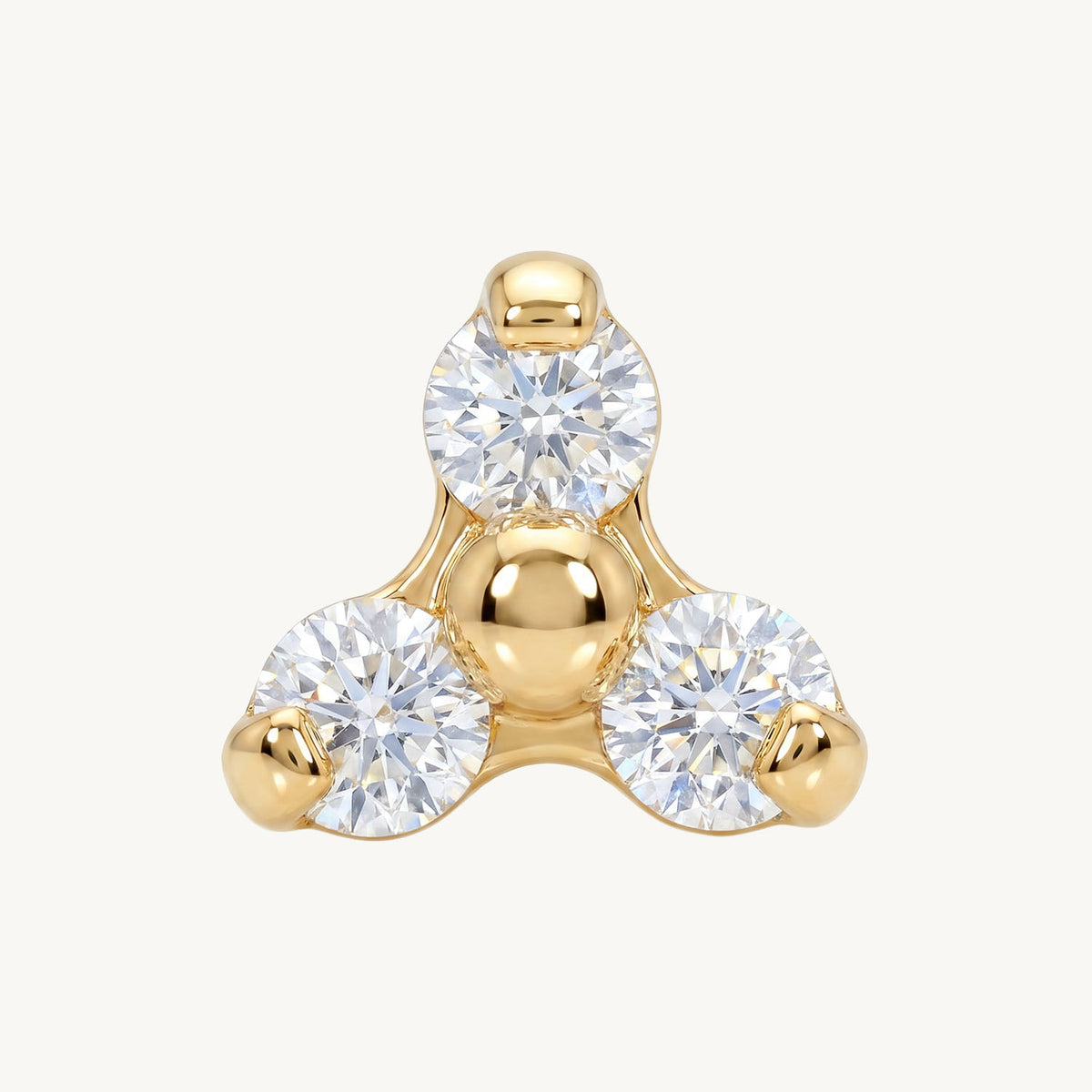 Clear floral beads gold