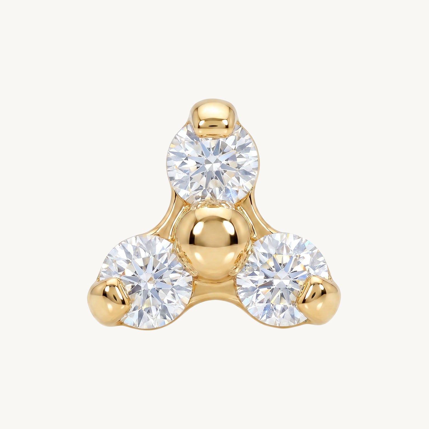 Clear floral beads gold