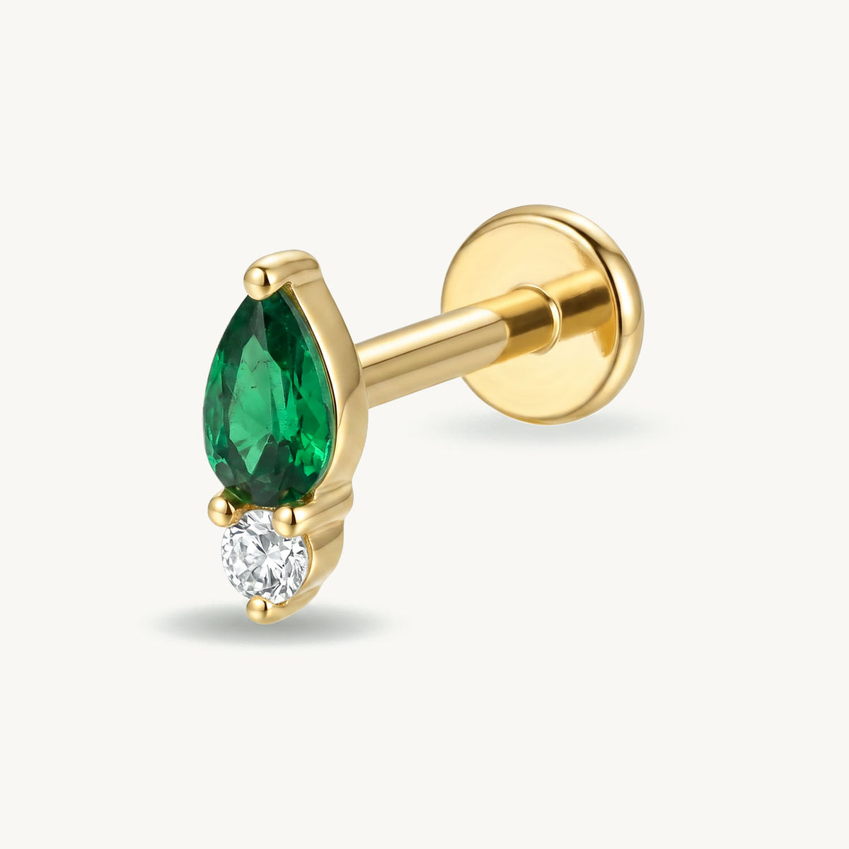 Crystal teardrop emerald gold
