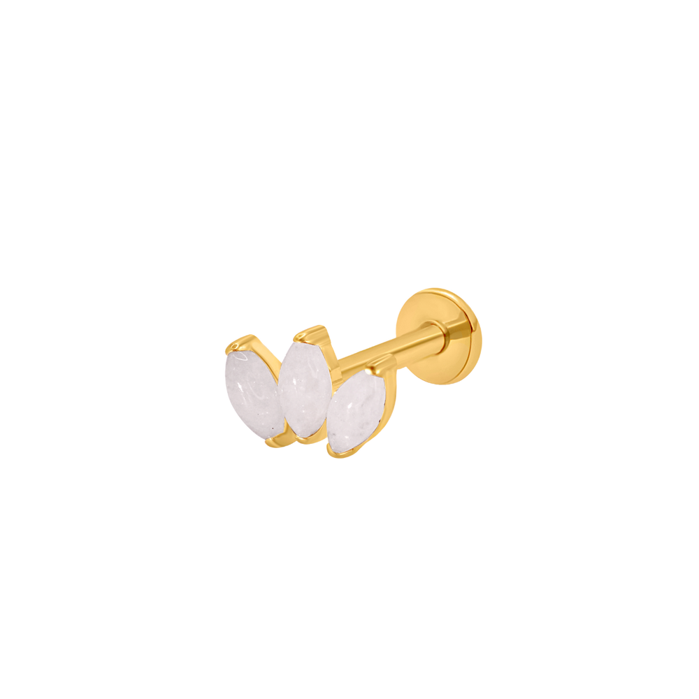 Triple white jade gold