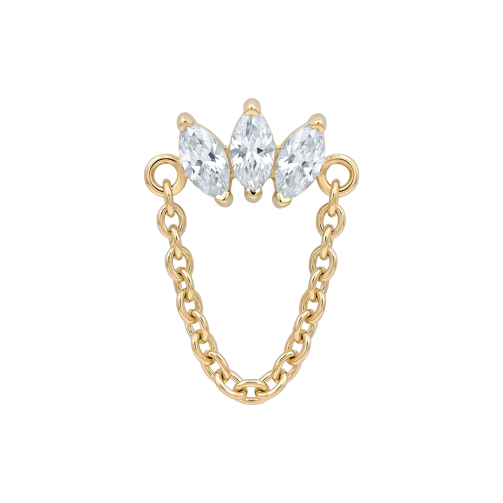 Triple crown chain gold