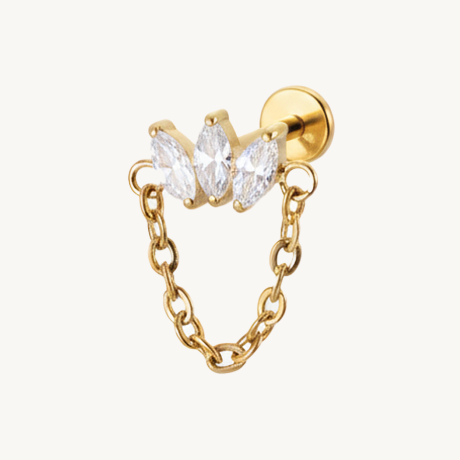 Triple crown chain gold