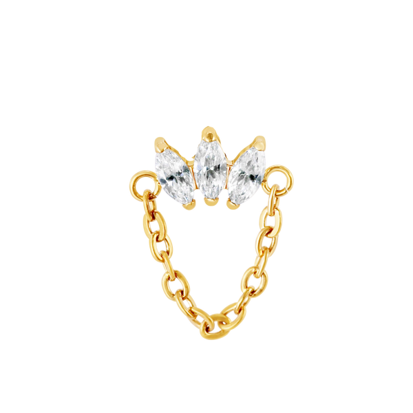 Triple crown chain gold
