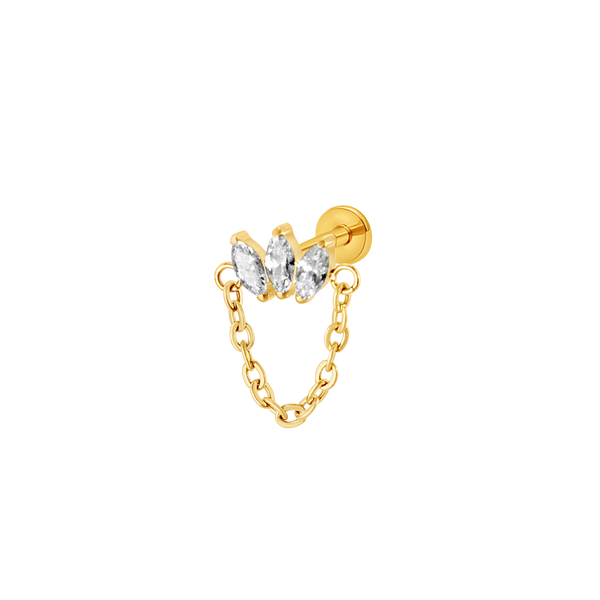 Triple crown chain gold
