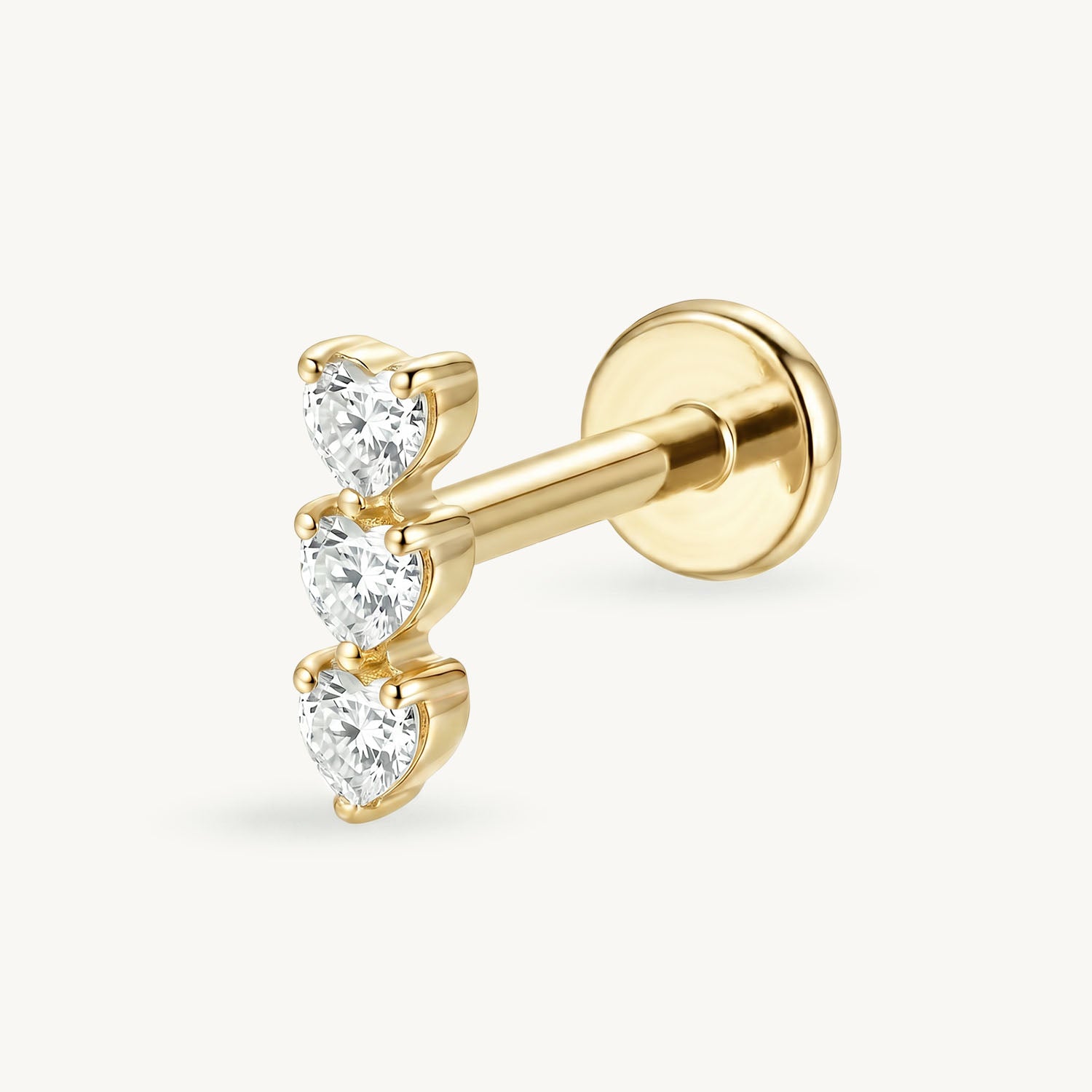 Triple heart sparkle gold