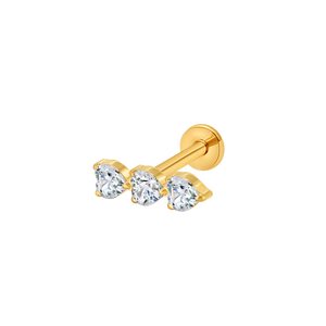 Triple heart sparkle gold