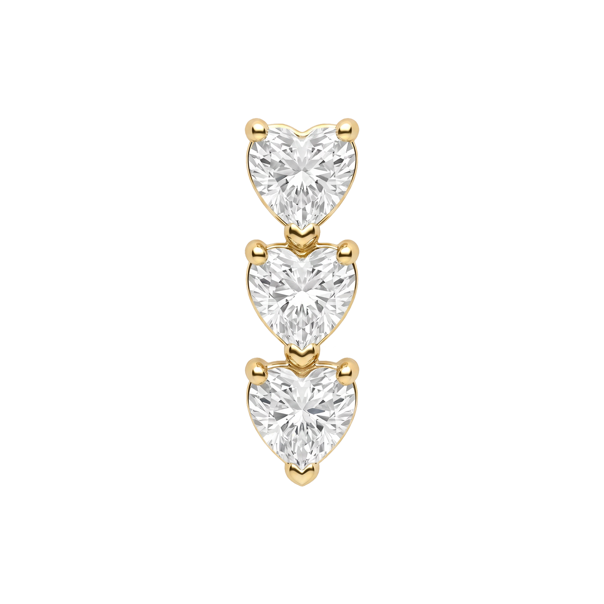 Triple heart sparkle gold