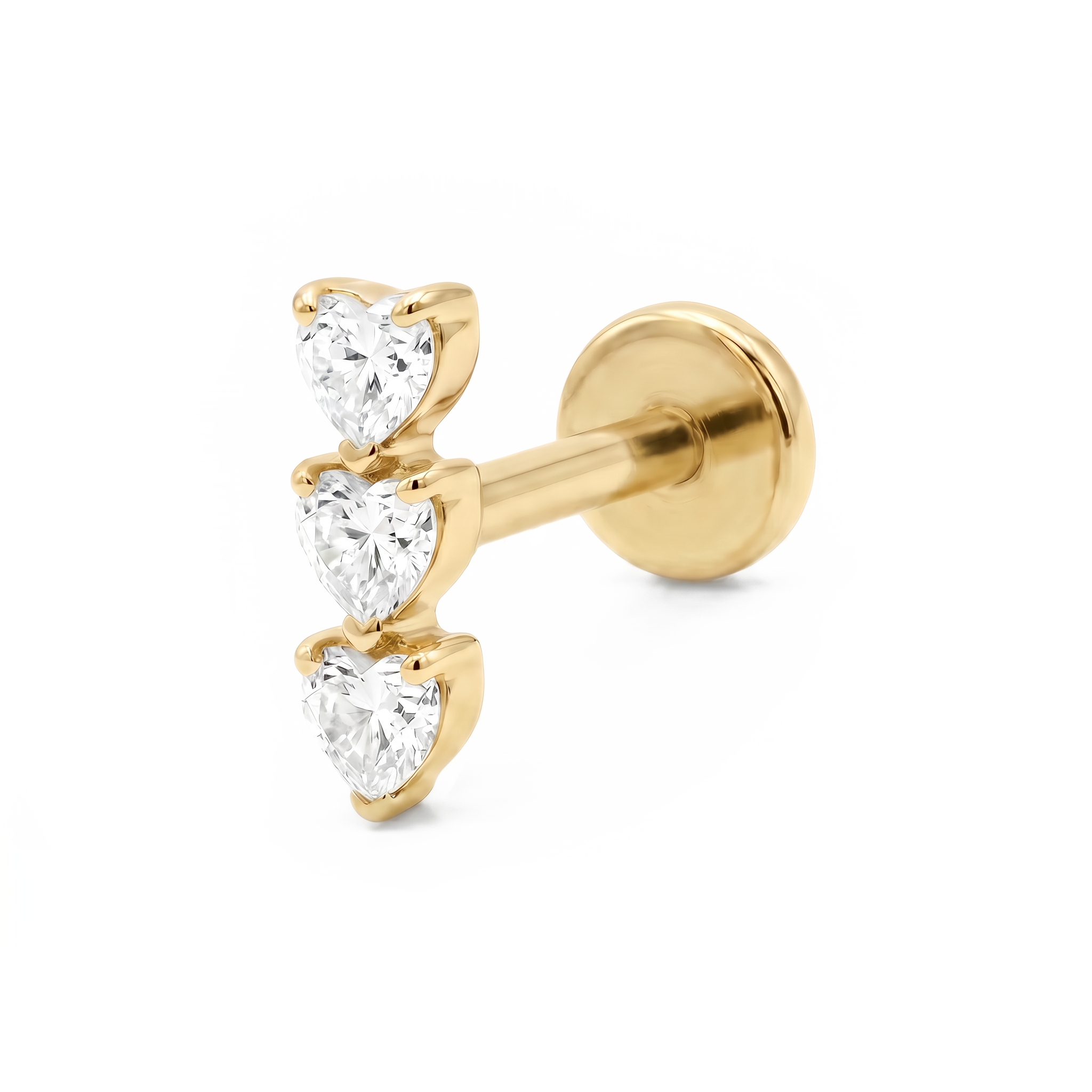 Triple heart sparkle gold