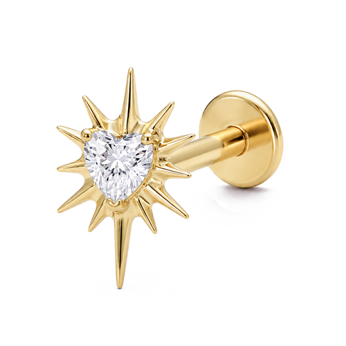 Sunburst heart gold