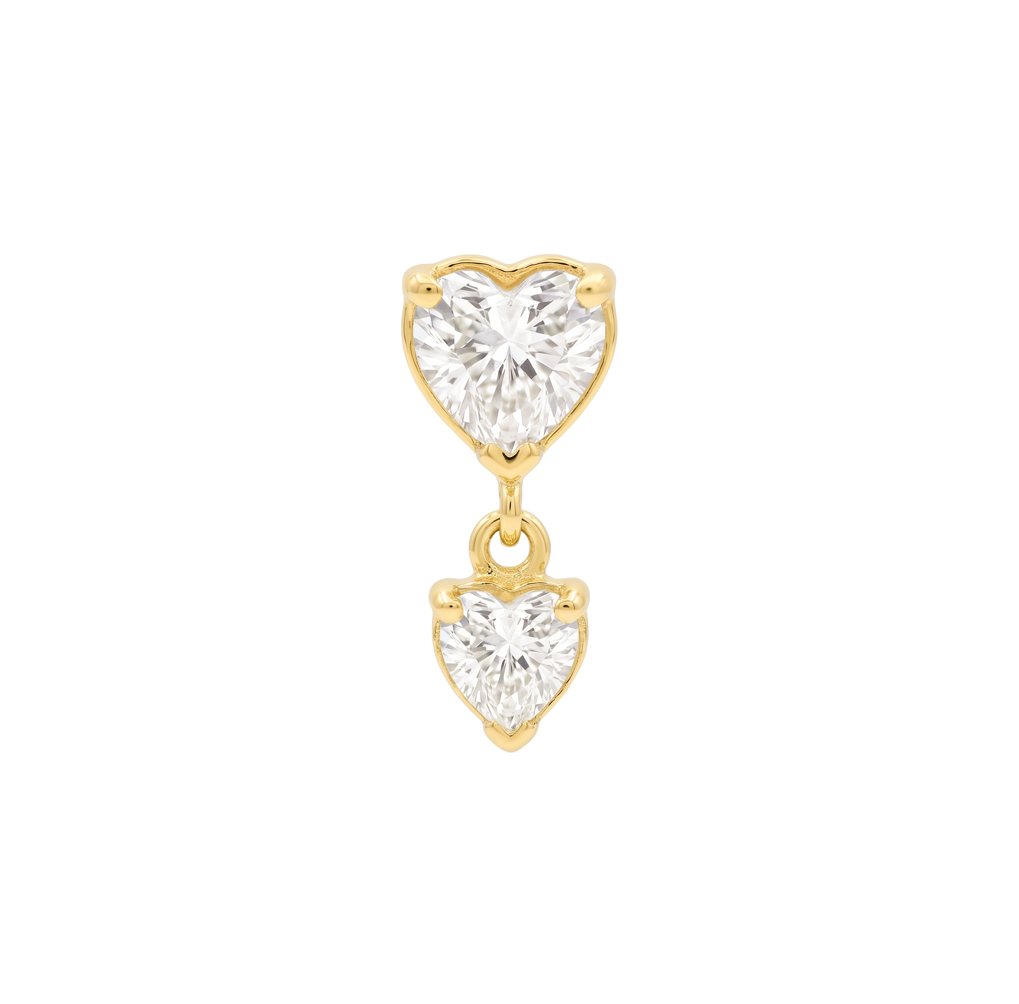 Dangling heart gold