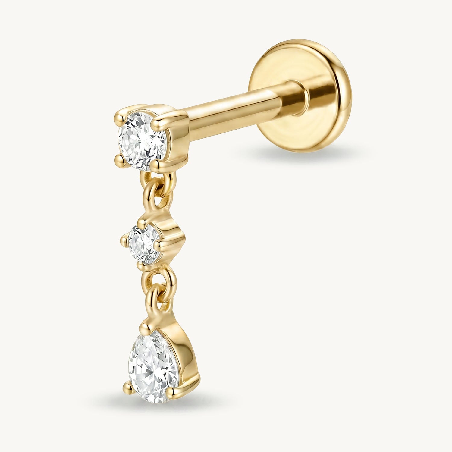 Elegant triple dangle gold