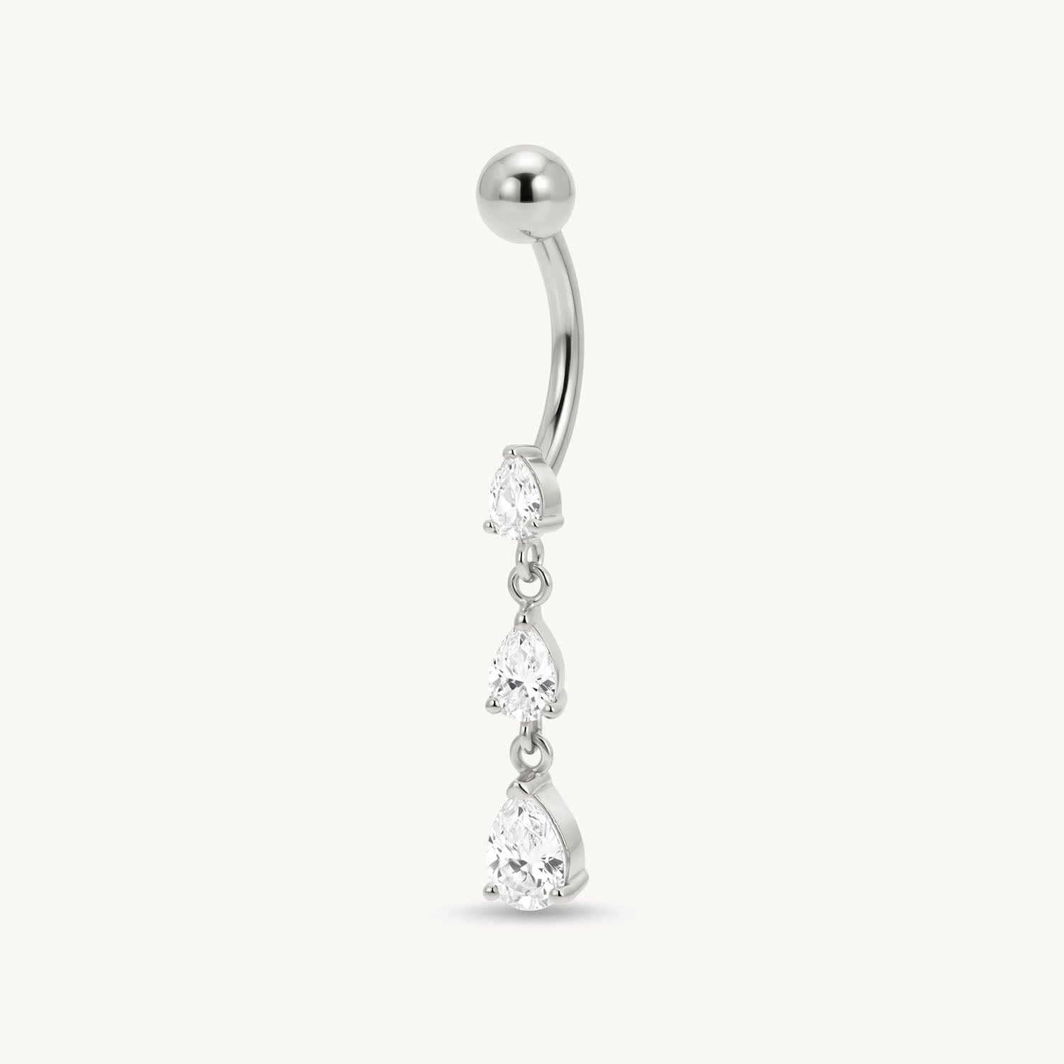 Triple crystal drop navel