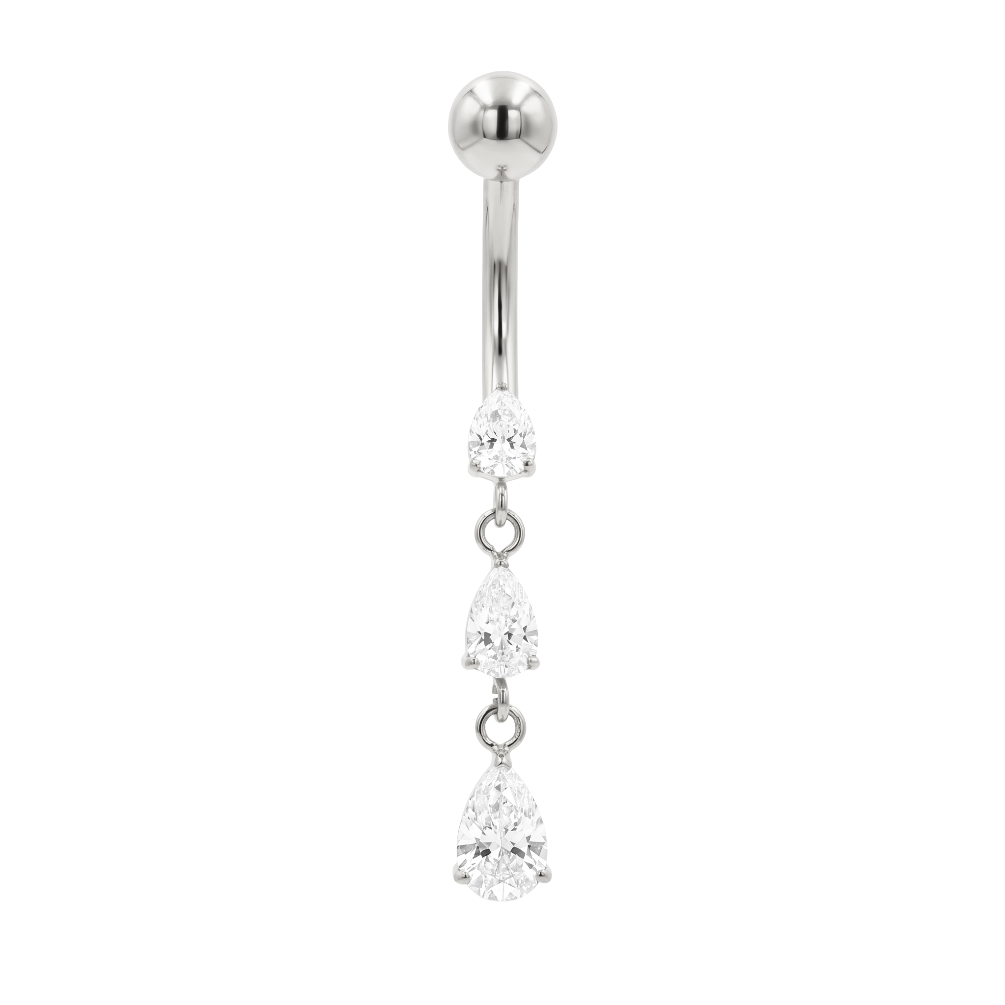Triple crystal drop navel