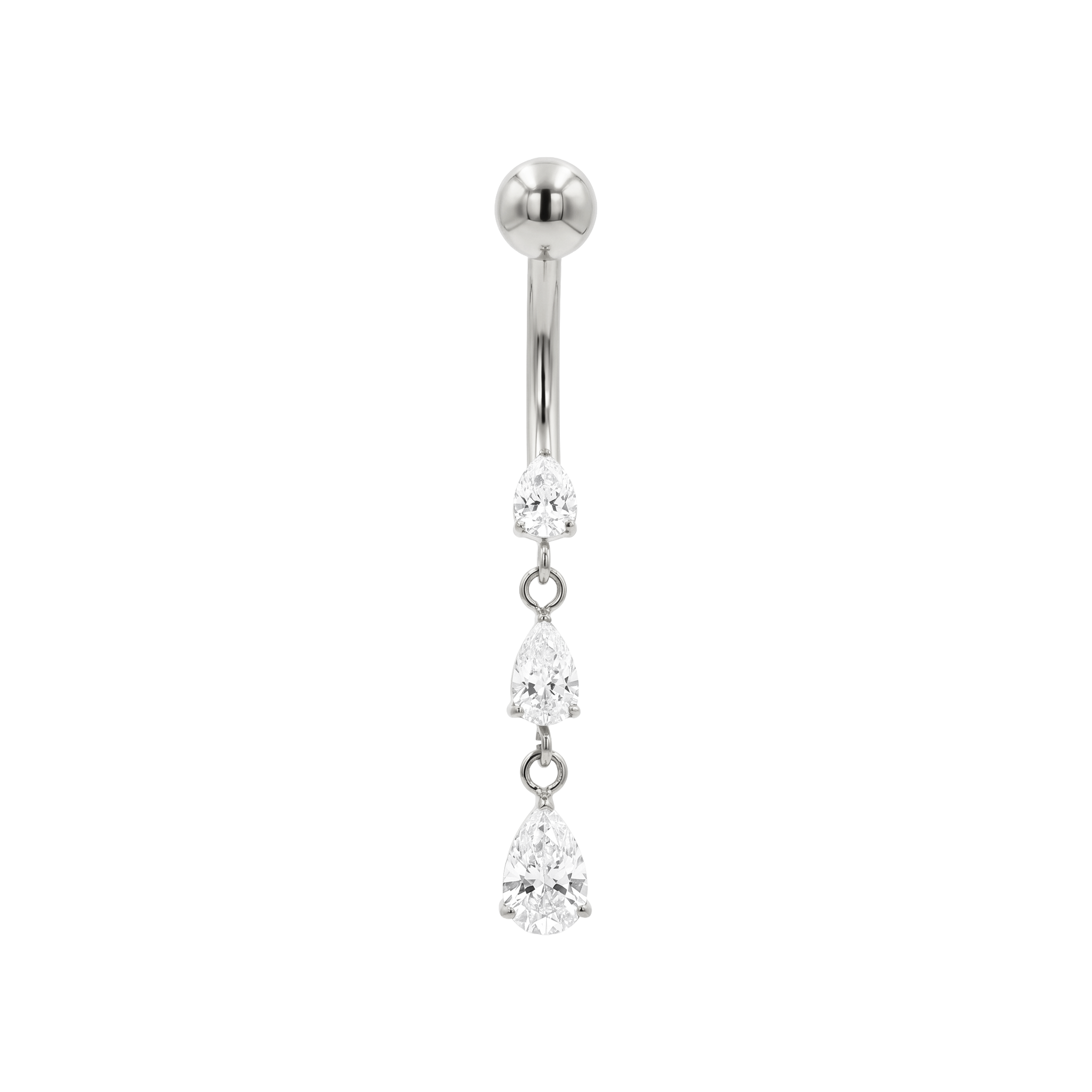 Triple crystal drop navel