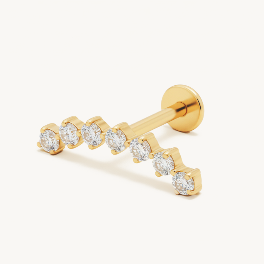 Cascading crystal curve gold