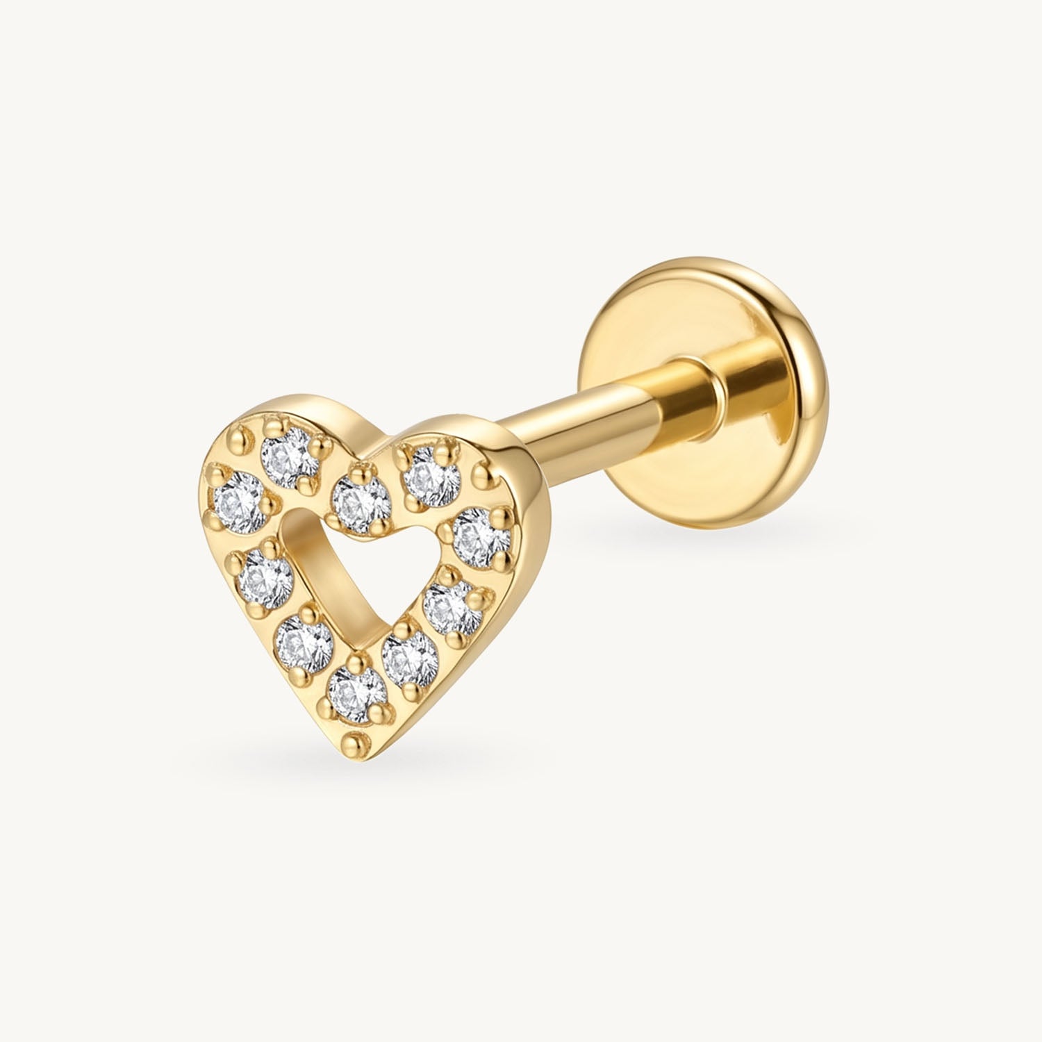 Glitter heart small gold