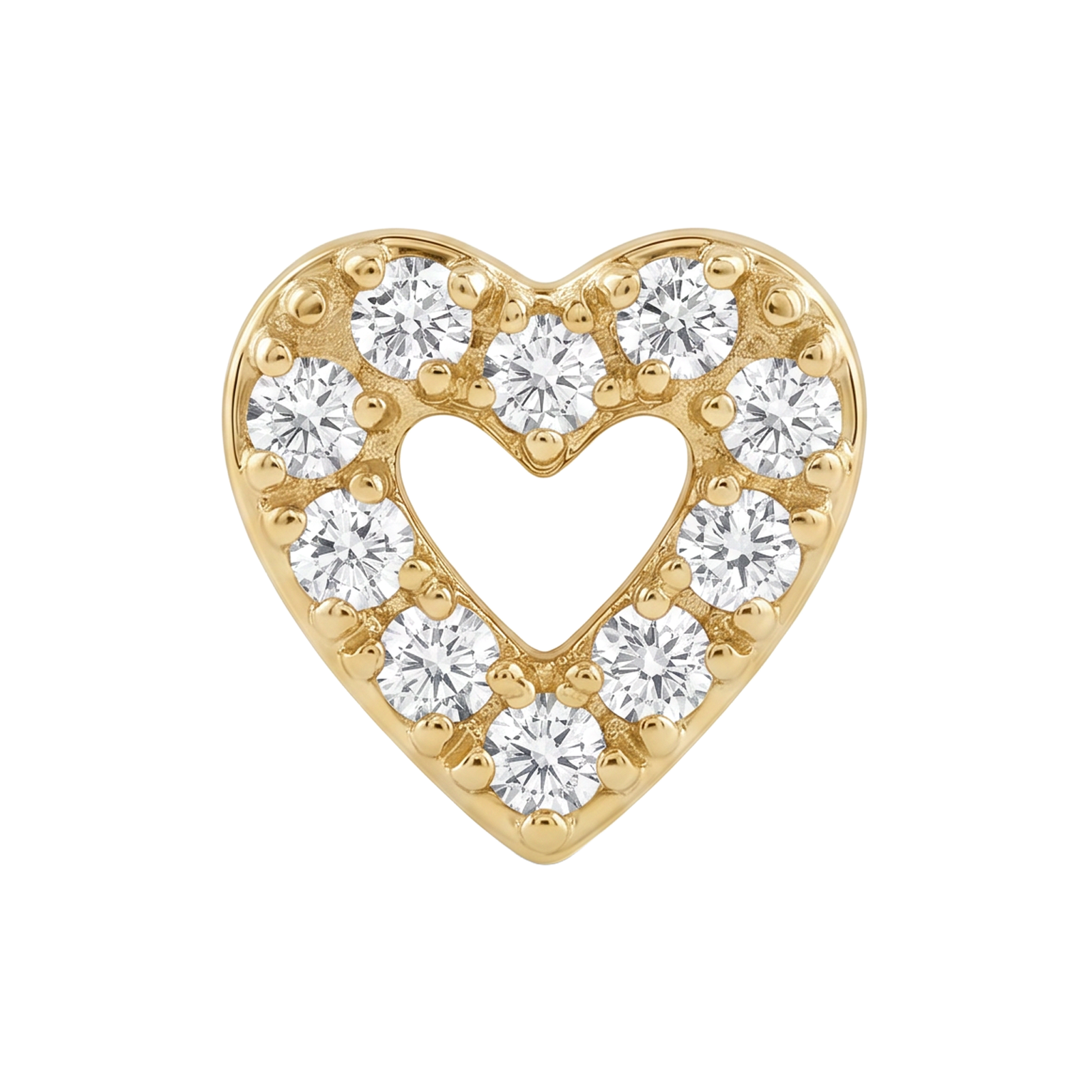 Glitter heart small gold