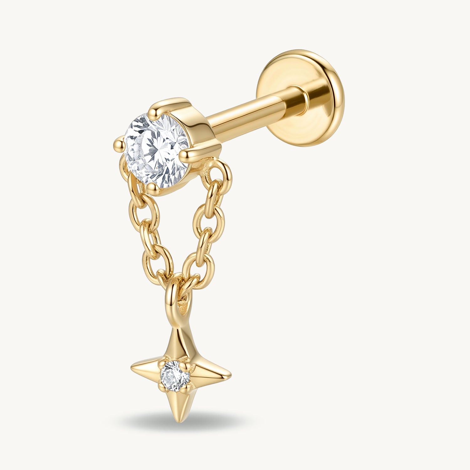 Hanging star chain gold