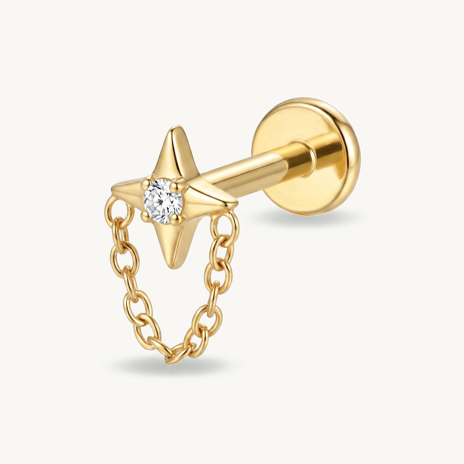 Celestial chain stud gold