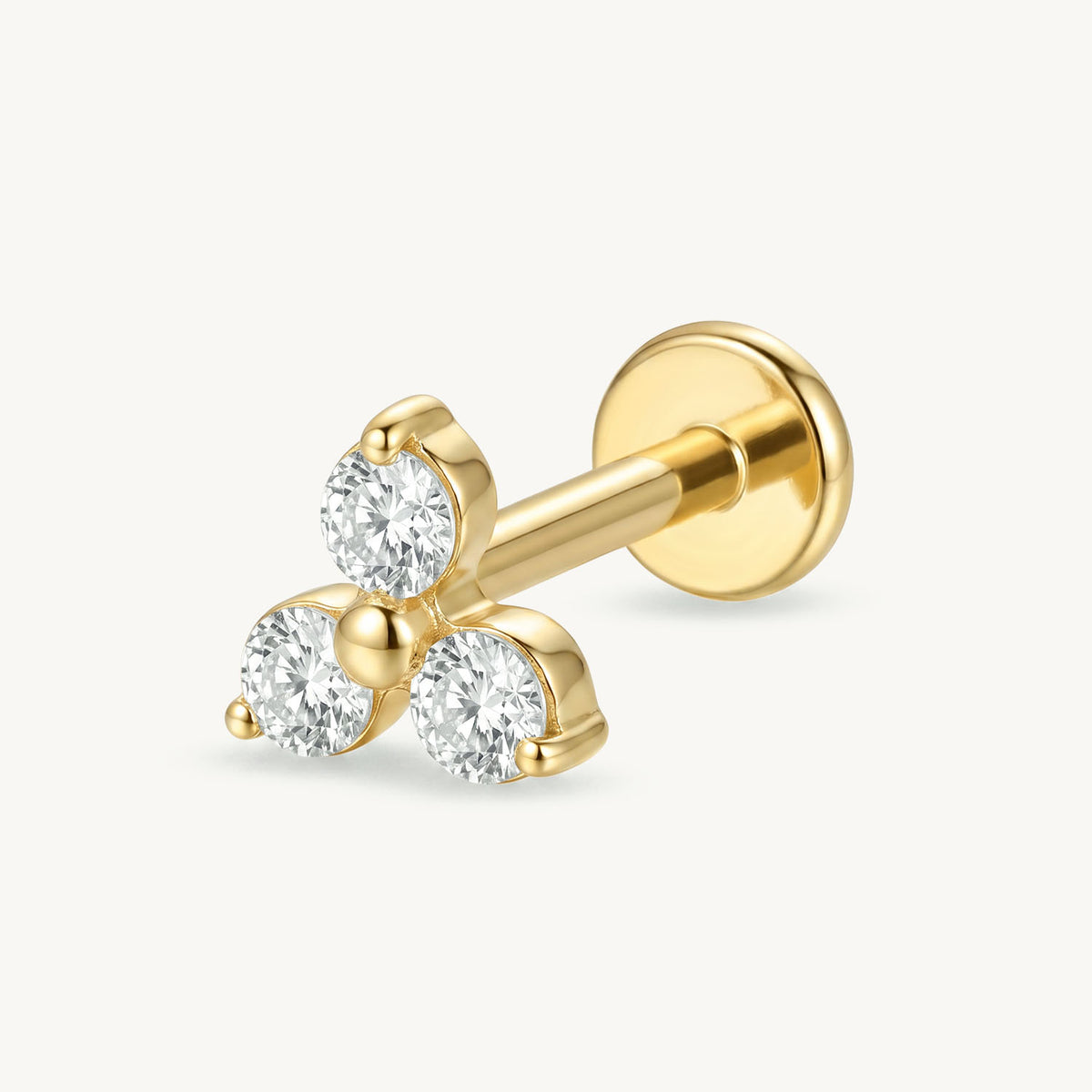 Lab grown trio diamond gold