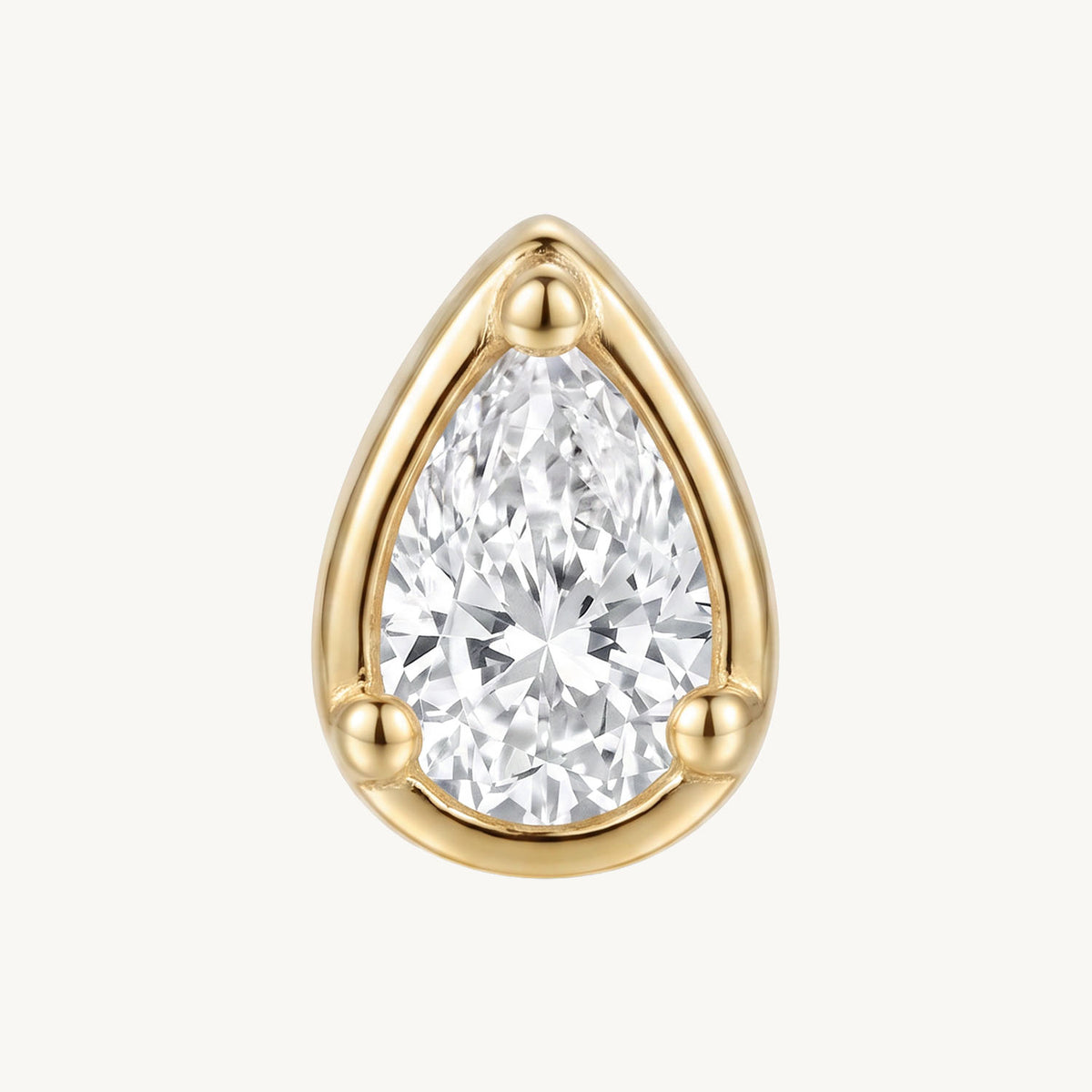 Lab grown teardrop diamond gold