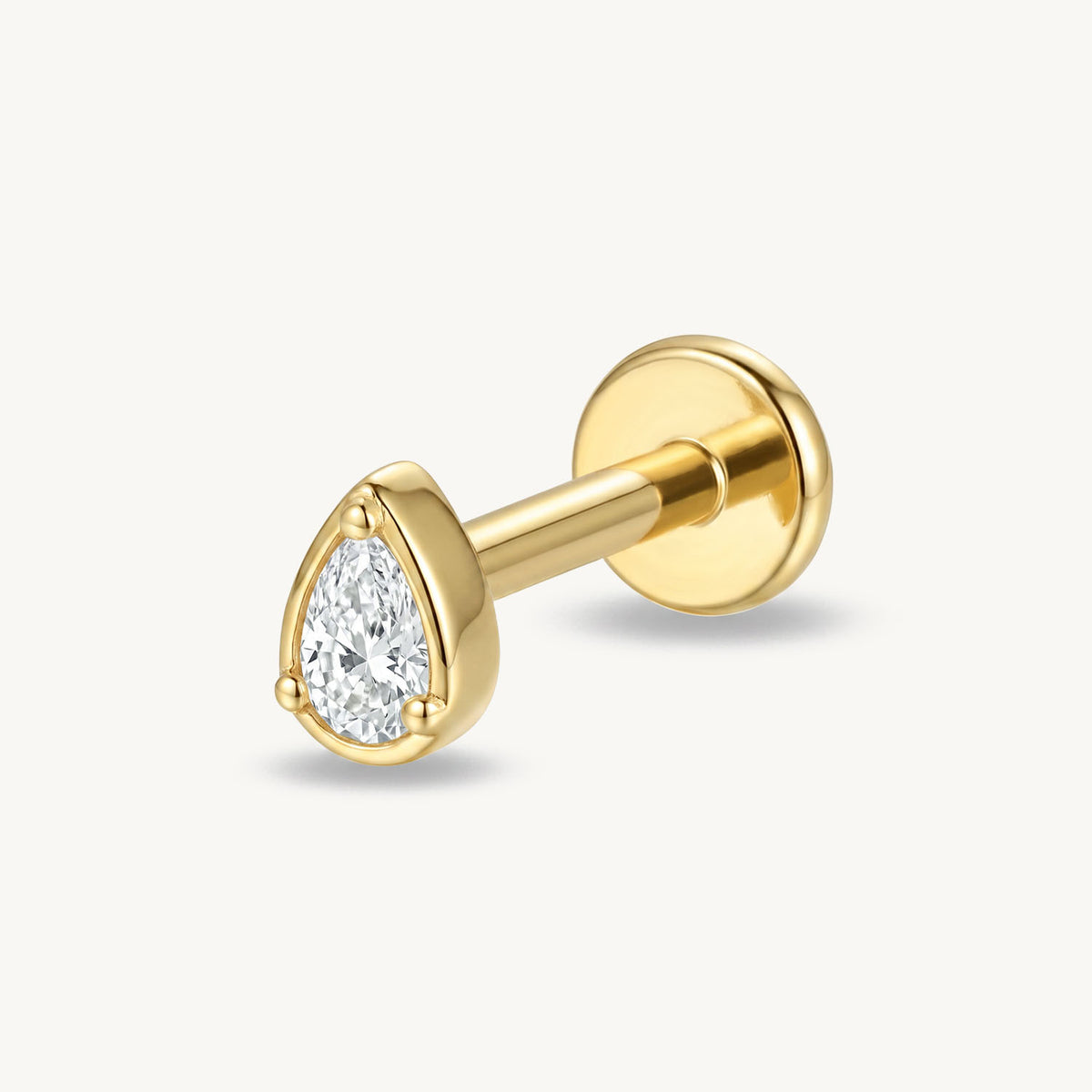 Lab grown teardrop diamond gold