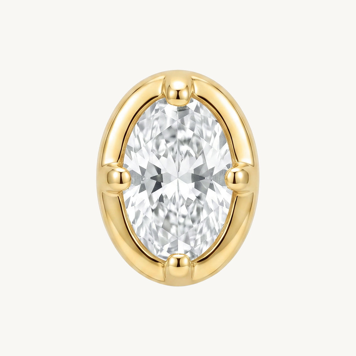 Lab grown oval diamond gold