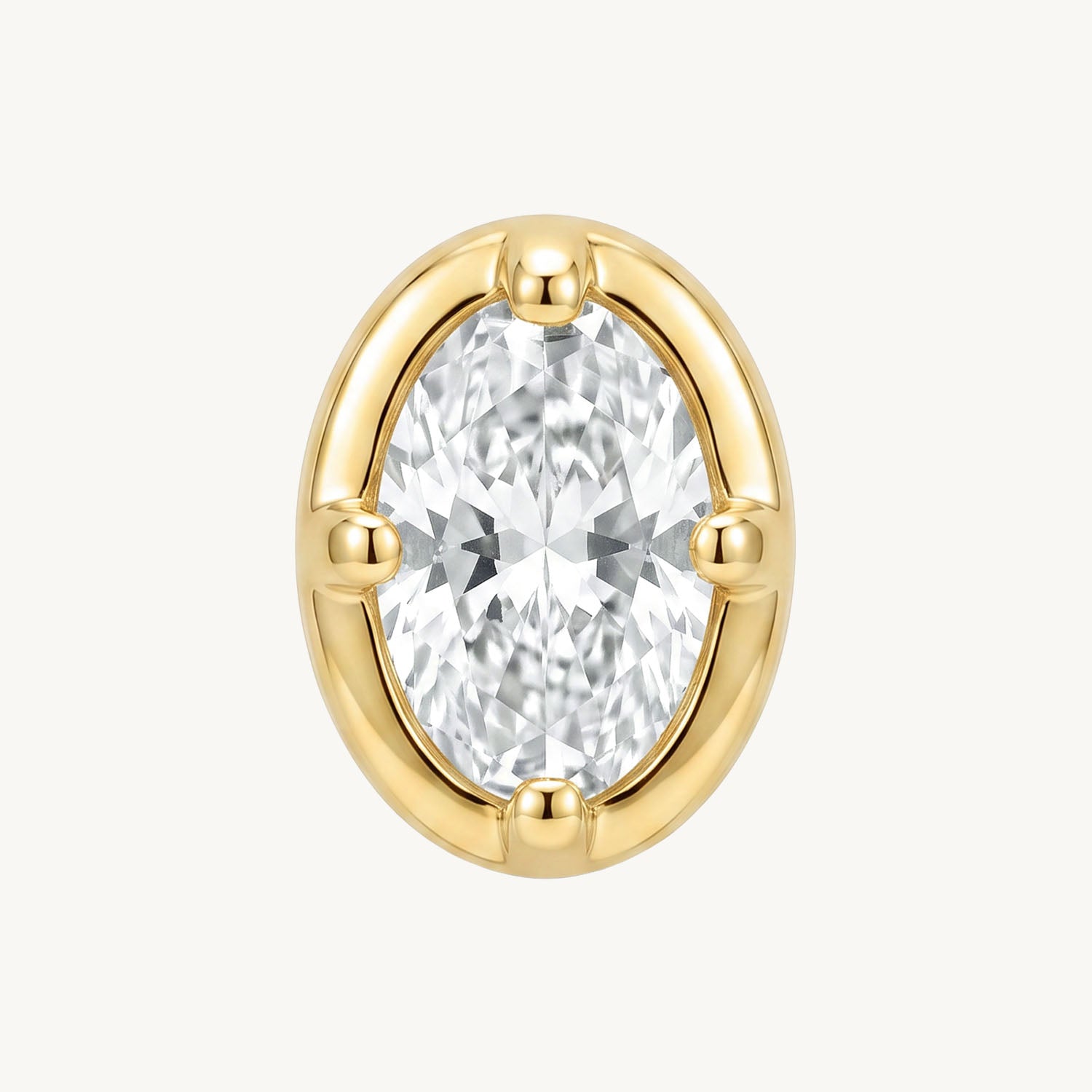 Lab grown oval diamond gold