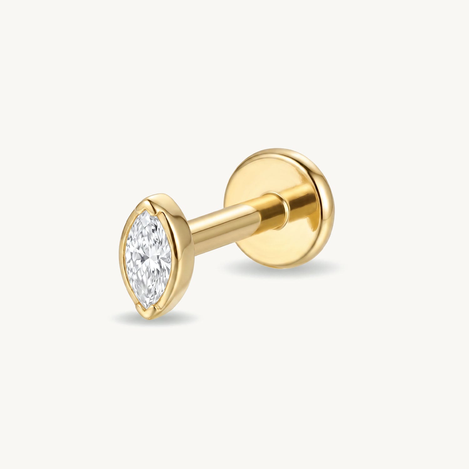 Lab grown marquise diamond gold