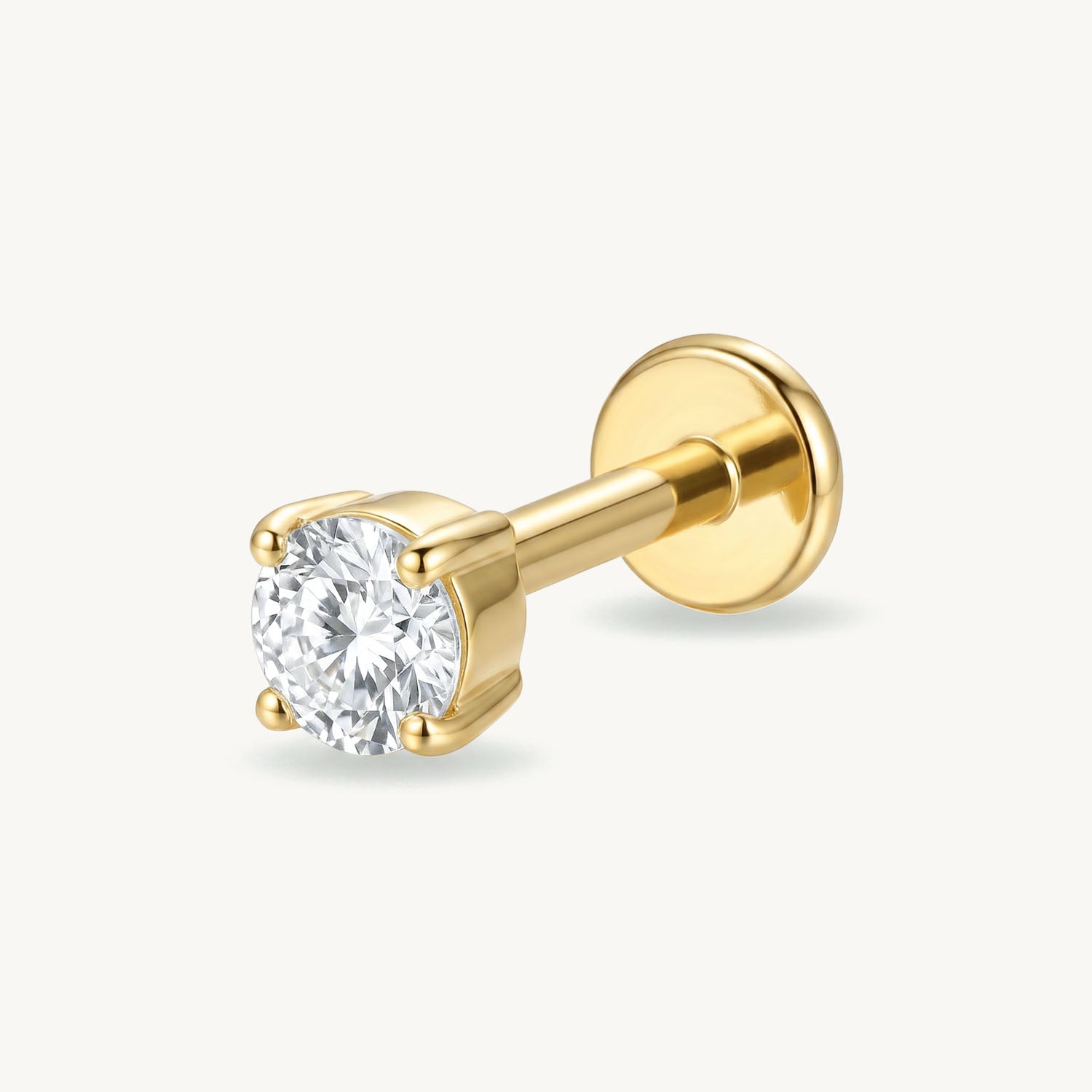 Lab grown solitaire gold diamond