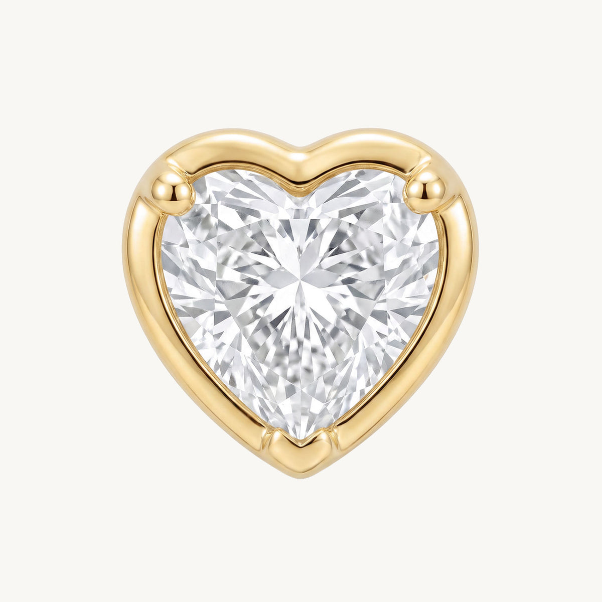 Lab grown Sweet heart diamond gold