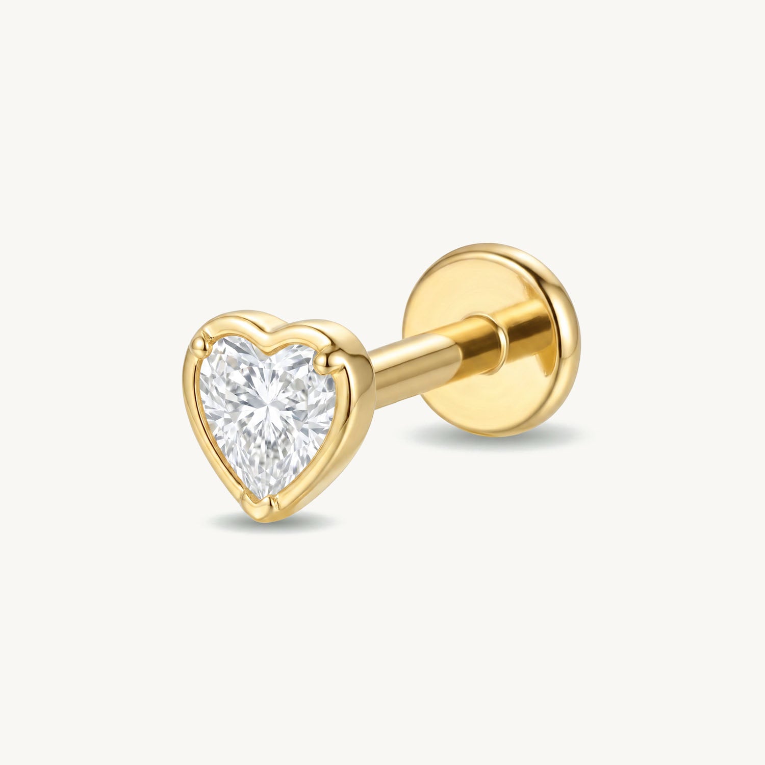 Lab grown Sweet heart diamond gold